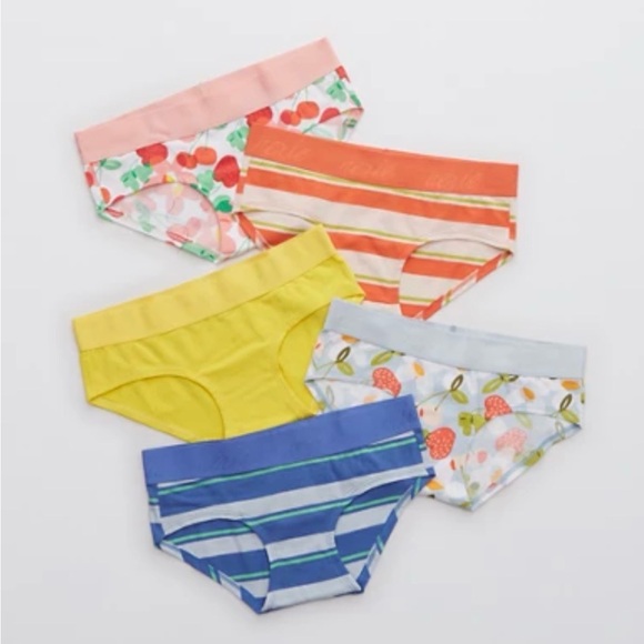 aerie Other - aerie 5-Pack Bikini Panties - Coral, Yellow, Blue, Pink, White
